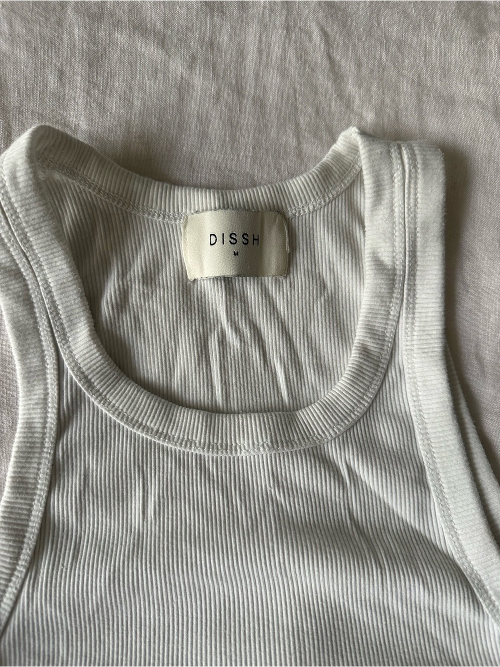 DISSH White Ribbed Racerback Tank Top - Picture 2 of 5